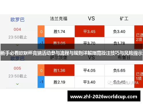 新手必看欧联杯竞猜活动参与流程与规则详解指南投注技巧与风险提示 新手必看欧联杯竞猜活动参与流程与规则详解指南投注技巧与风险提示
